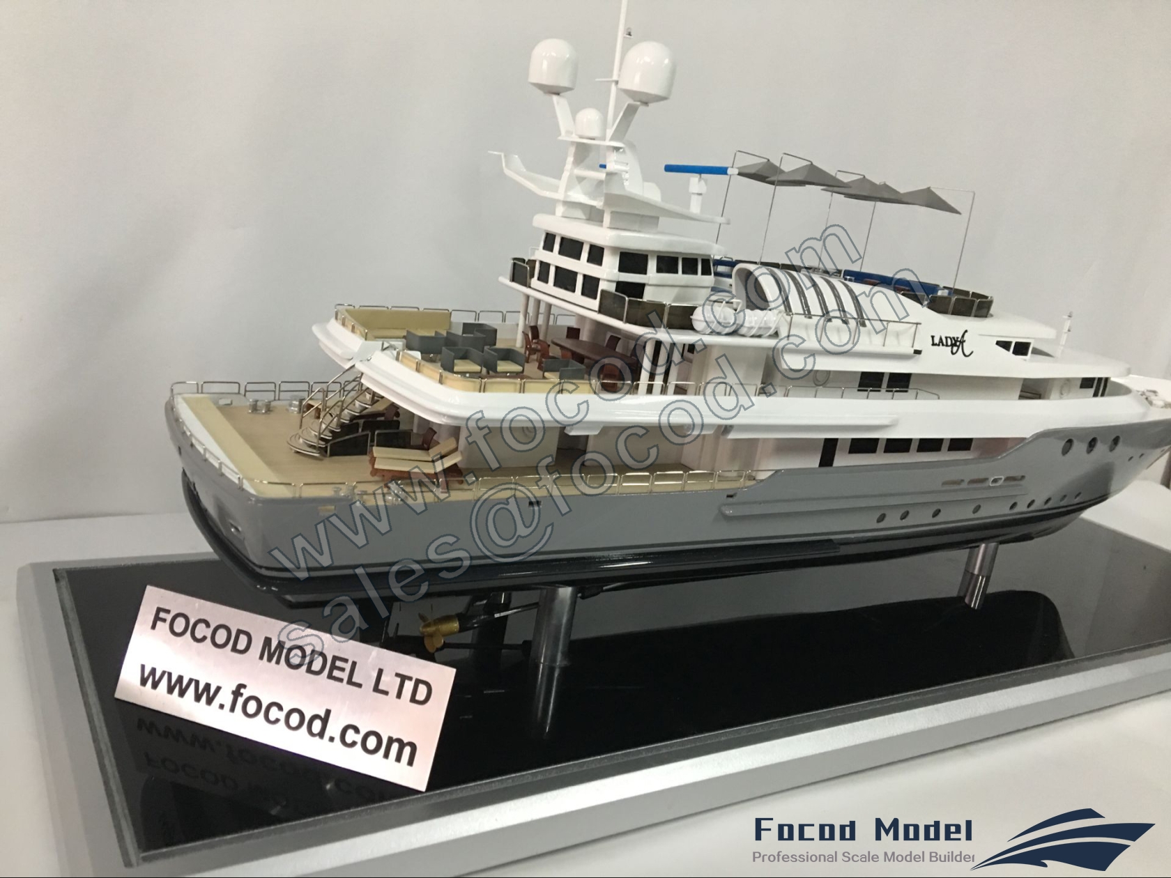 custom made model of 55m superyacht